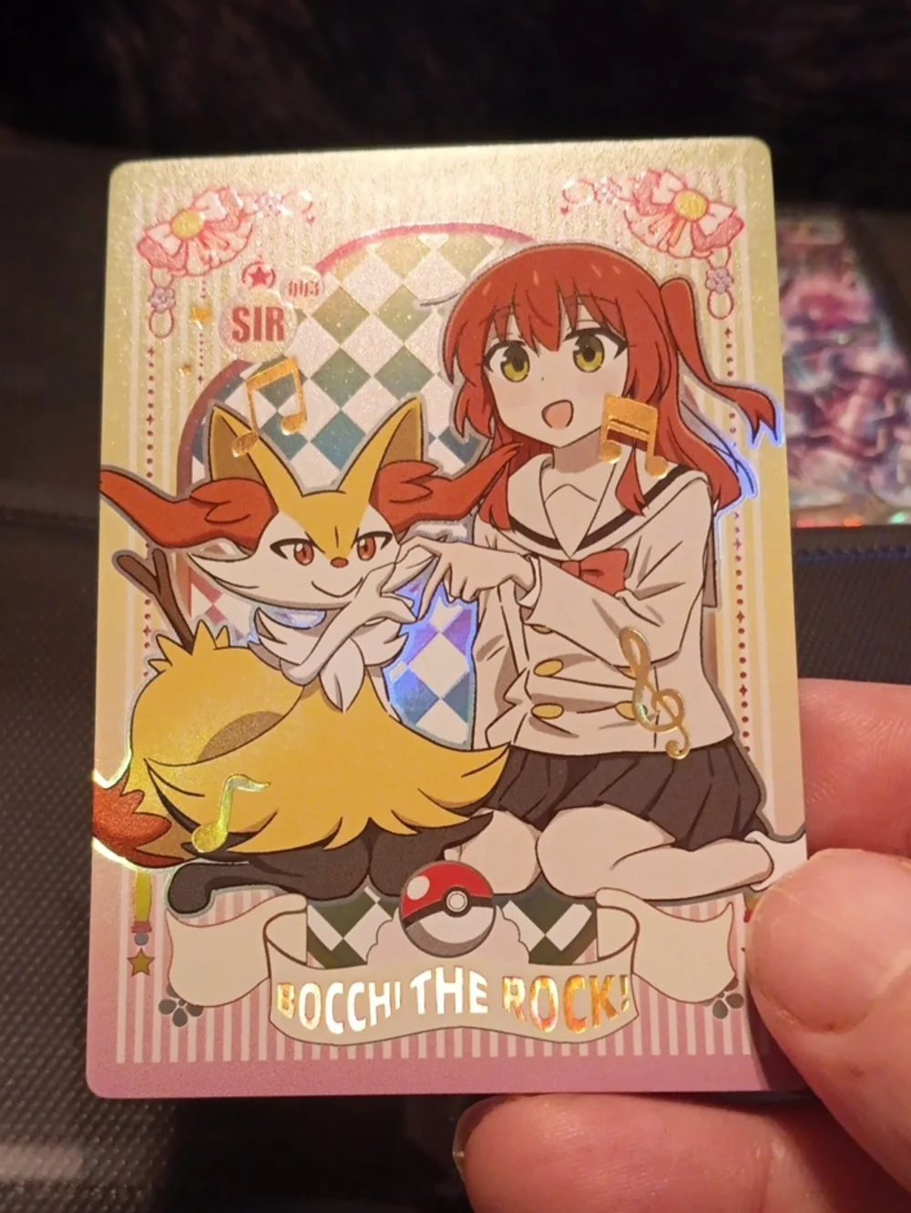 Pokemon Trading Card Pink Yellow Red Holo Bocchi the Rock